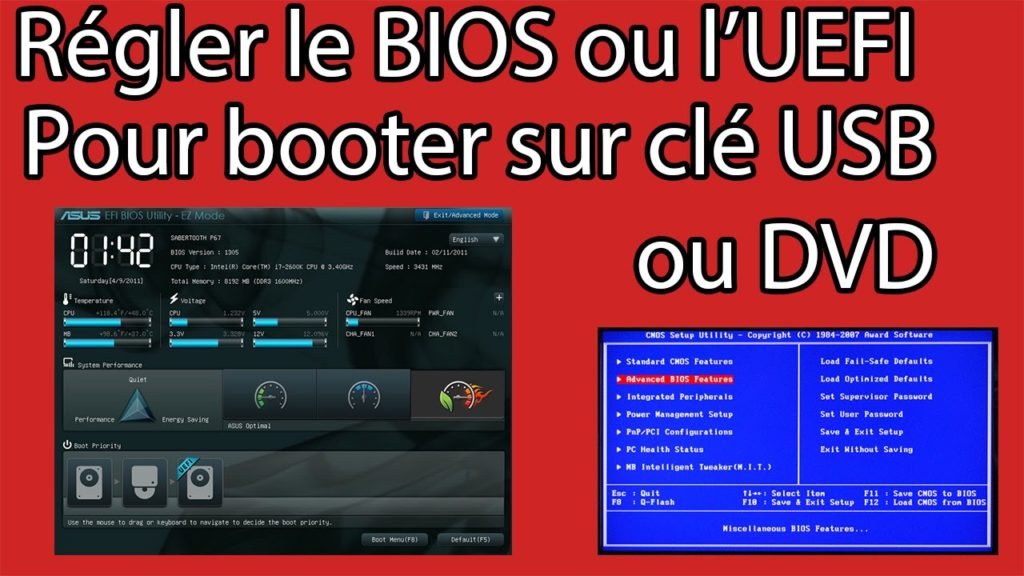 Régler le BIOS ou UEFI pour démarrer sur une clé USB ou un DVD